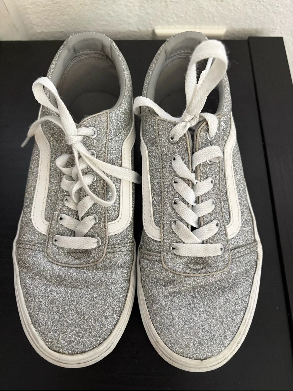 Vans Silver Low-Top Sneakers with White Accent